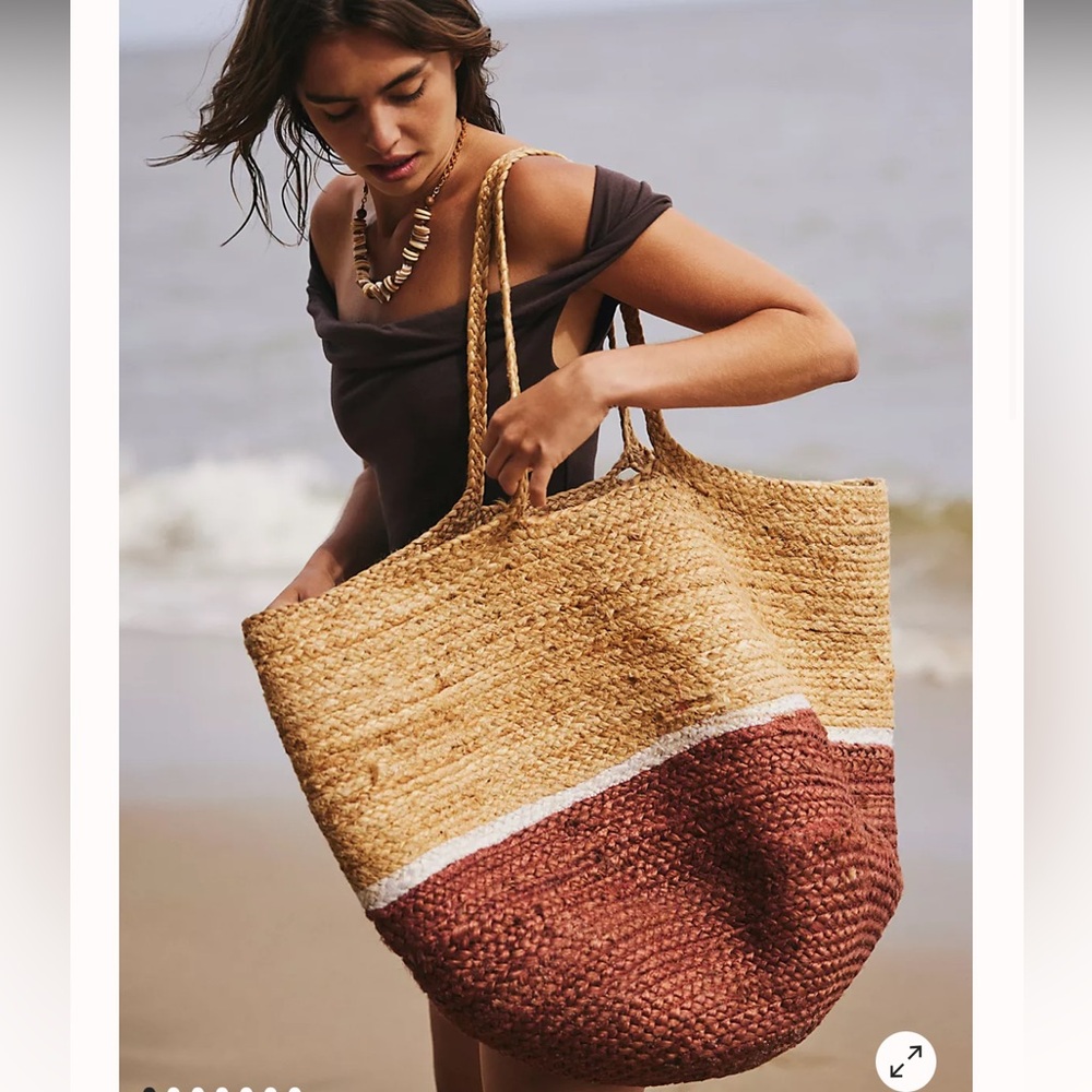 NWT Free People Mega Jute Tote Bag